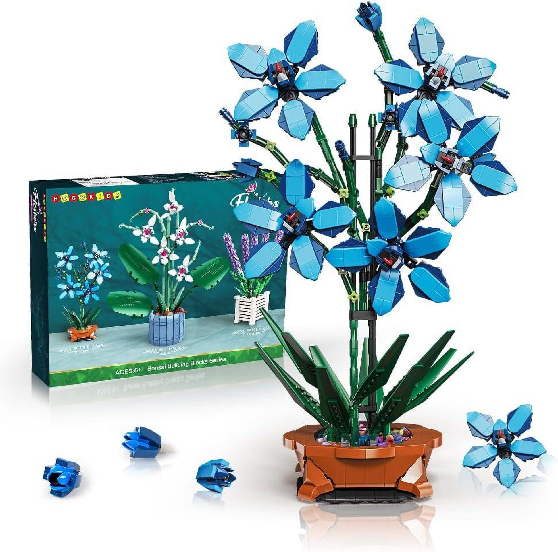 Orchid Flowers Building Kit 1097 Pieces Flower Botanical Bonsai
