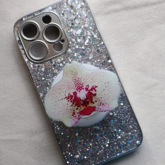 Orchid MagSafe Phone Grip: Floral Magnetic Phone Holder