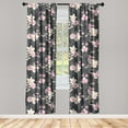 thumbnail image 1 of Orchid Pattern Window Curtains, Japanese Inspirations Delicate Floral and Petals with Soft Colors, Lightweight Decor 2-Panel Set with Rod Pocket, Pair of - 28"x95", Pastel Pink Champagne, by Ambesonne, 1 of 1