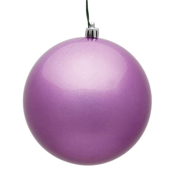 Orchid Pink Candy UV Drilled Ball Ornament, 4 in. - 6 per Bag