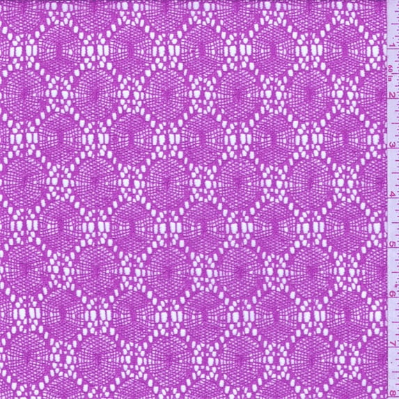 Orchid Pink Crochet Lace, Fabric Sold By the Yard
