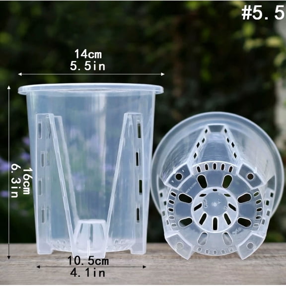 Orchid Pot Clear Plastic Plant Pots with Drainage Holes for Indoor Outdoor Plants