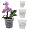 thumbnail image 1 of Orchid Pot, Transparent Orchid Pot with Breathable Root Control Design, Plastic Hydroponic Basket for Orchids, Light‑Transmitting Flower Pot for Gardening(L), 1 of 3