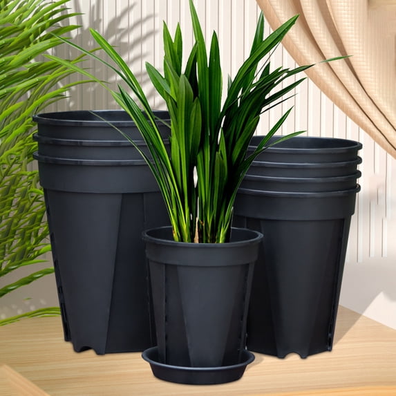 Orchid Pot with Saucer Flowerpot with Side Ventilation Slots Plant Pot with Drainage Holes Prevents Rot for Phalaenopsis Roses Indoor Outdoor Use
