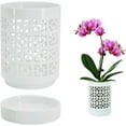 thumbnail image 1 of Orchid Pots with Holes 4 Inch, Ceramic Orchid Pot for Repotting with Saucers,More Ventilation Hole Easy Breathing, Plant Pot for Repotting Orchids and Other Flowers - Indoor/Outdoor White, 1 of 11