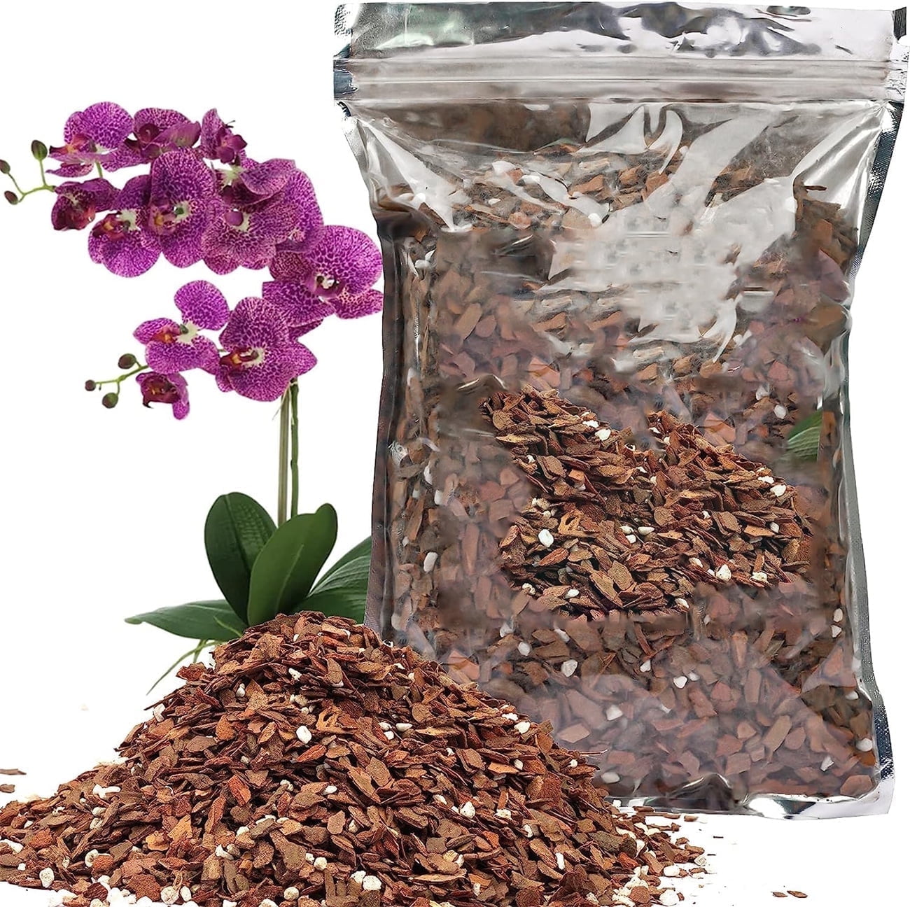 Orchid Potting Bark-Bexikou 8QT Organic Orchid Bark for Plants,Natural Pine Bark Wood Chips Orchid Bark Potting Mix for Houseplant Mulch, Help Orchid Plants Root Health Development