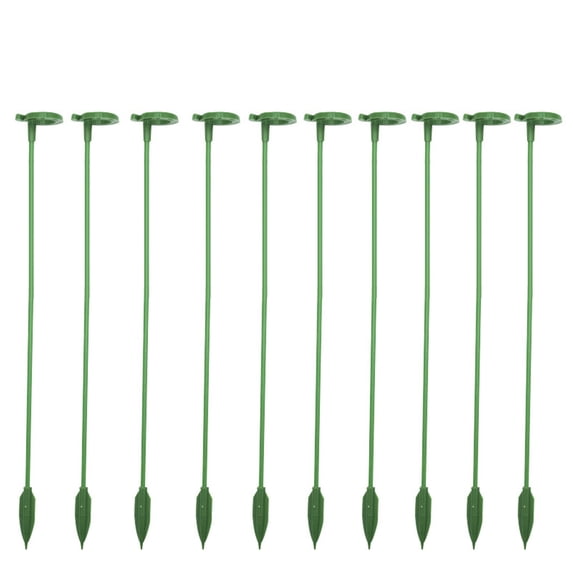 Orchid Stakes 10 Pack Plant Support Stakes, Garden Stem Support Rods with Ring Cage Single Plant Stakes for Indoor Outdoor Potted Plants Rose Orchid Flower Vegetable Growing Support Tool