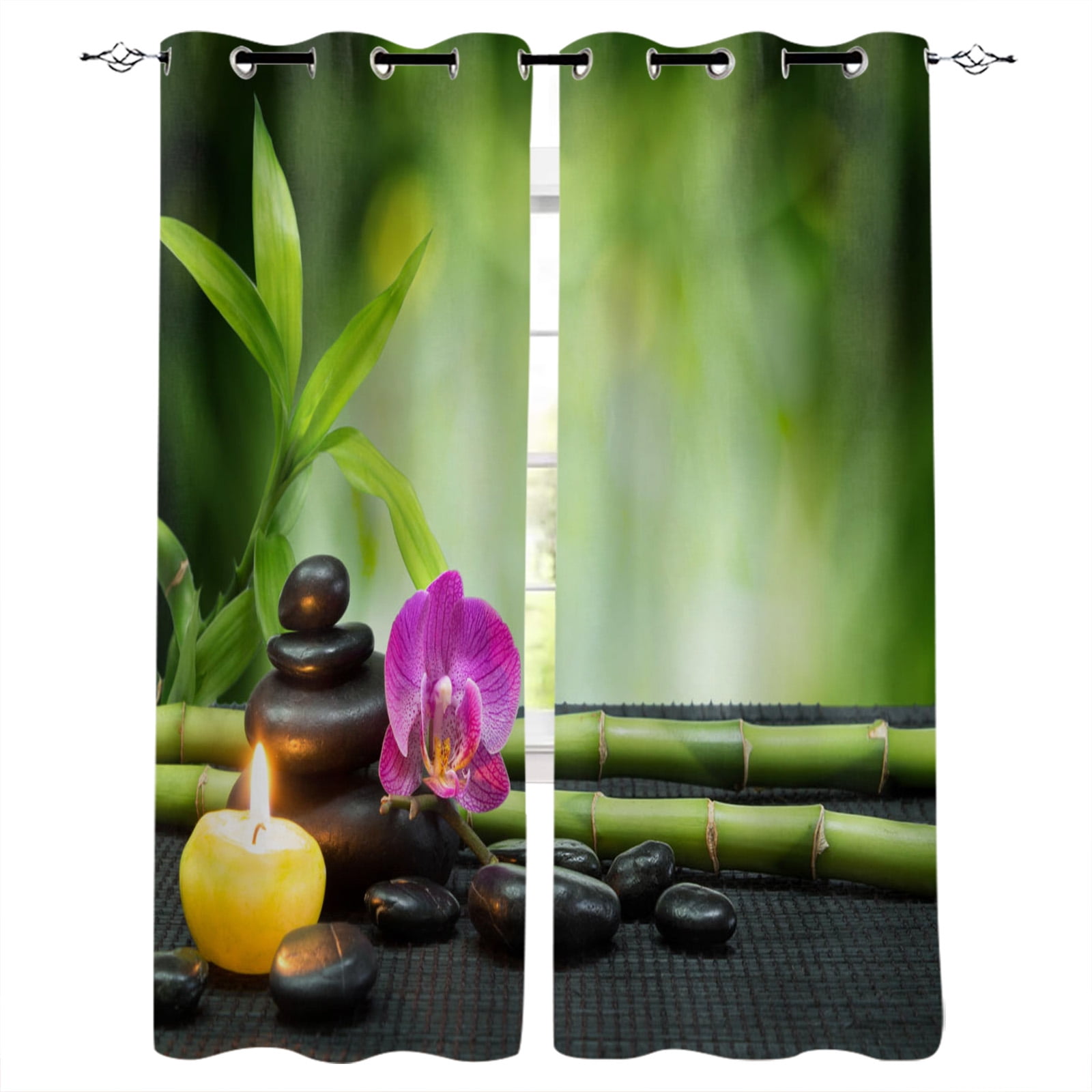 Orchid Sts Bamboo Zen Curtains For Living Room Bedroom Window Treatment