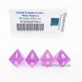 thumbnail image 1 of Orchid Transparent Dice with White Numbers D8 16mm (5/8in) Pack of 4 Wondertrail, 1 of 1