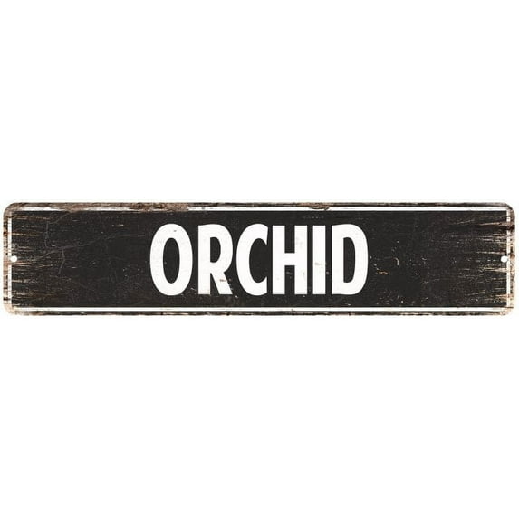Orchid Vintage Look Gift Metal Sign Chic 4x18 104180008013