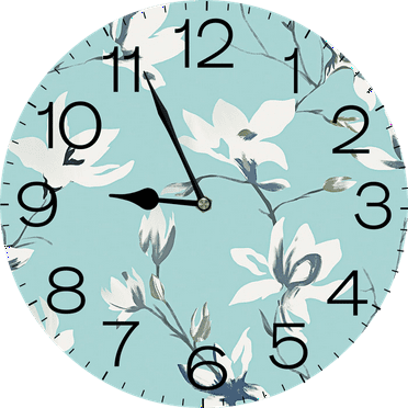 Orchid Wall Clocks Battery Operated Silent Non-Ticking,Vintage Round Modern Simplicity Clock Decorative for Home Kitchen Living Room Office Bathroom Bedroom(10 Inch)
