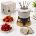 OrchidTint Cast Iron Fondue Set 15-Piece Kit for Cheese, Chocolate ...