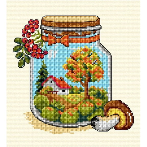 Orchidea Autumn Jar Counted Cross-Stitch Kit