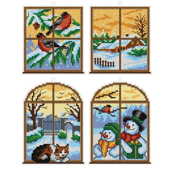 Orchidea Winter Windows Plastic Canvas Kit