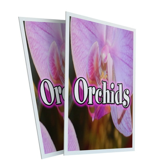 Orchids (2-PACK) 24" x 36" Plastic Signs | Sign Insert 4mm Corrugated Plastic Signs Storefront Window Poster