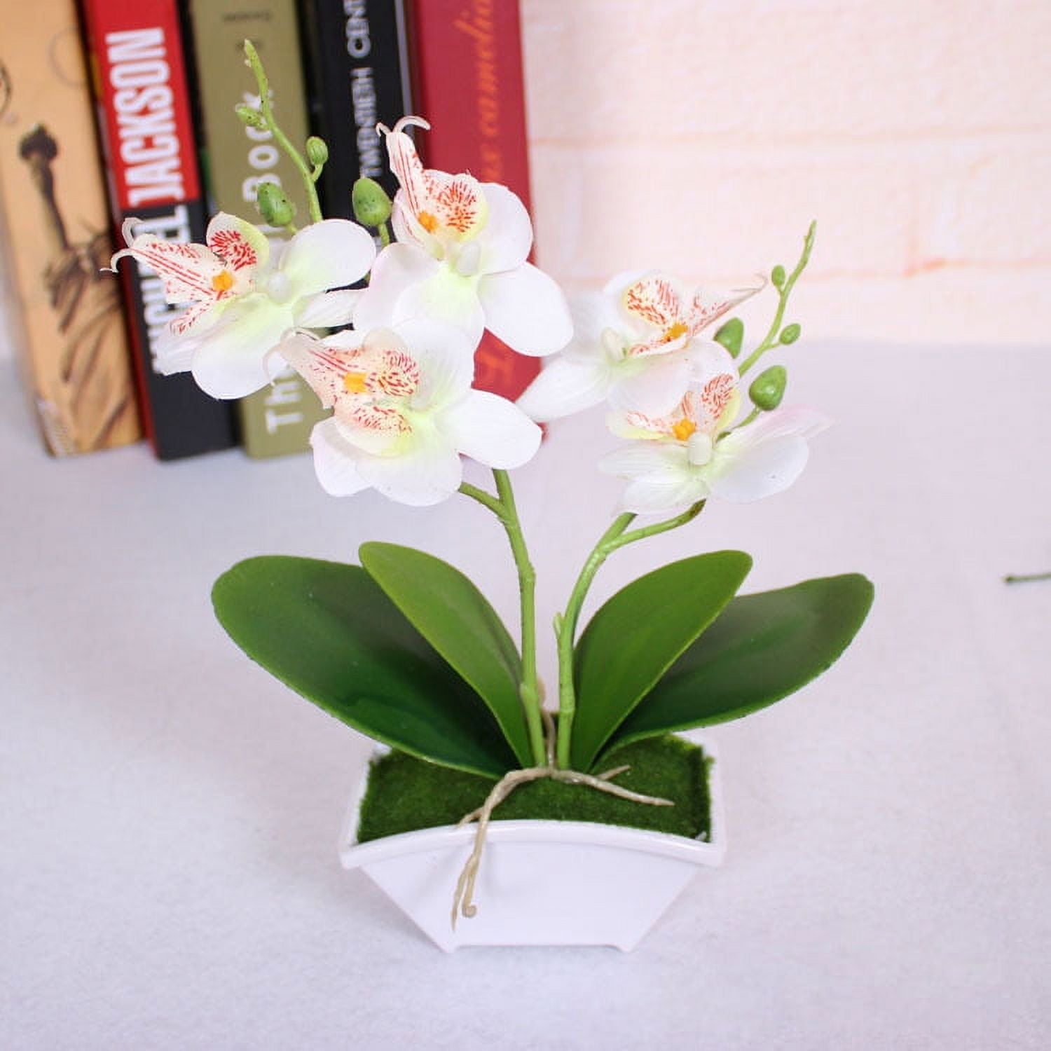 Orchids Artificial Flower Ornaments Real Touch With Leaves Decorations