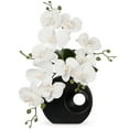 thumbnail image 1 of Briful 15.7" Artificial Orchid Flowers White Faux Flowers Real Touch Silk Flower Arrangements with Ceramic Vase for Home Office Wedding Party Table Centerpiece Decor, 1 of 6