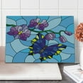 thumbnail image 1 of Orchids Cutting Board, Mosaic Fractal Style Blooms with Butterfly Pastel Cartoon Pattern, Decorative Tempered Glass Cutting and Serving Board, in 3 Sizes, by Ambesonne, 1 of 2