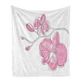 thumbnail image 1 of Orchids Soft Flannel Fleece Blanket, Simplistic Hand Drawing of a Branch of Orchids in Pale Pink Shade Creative Art, Cozy Plush for Indoor and Outdoor Use, 60" x 80", Pale Pink White, by Ambesonne, 1 of 6