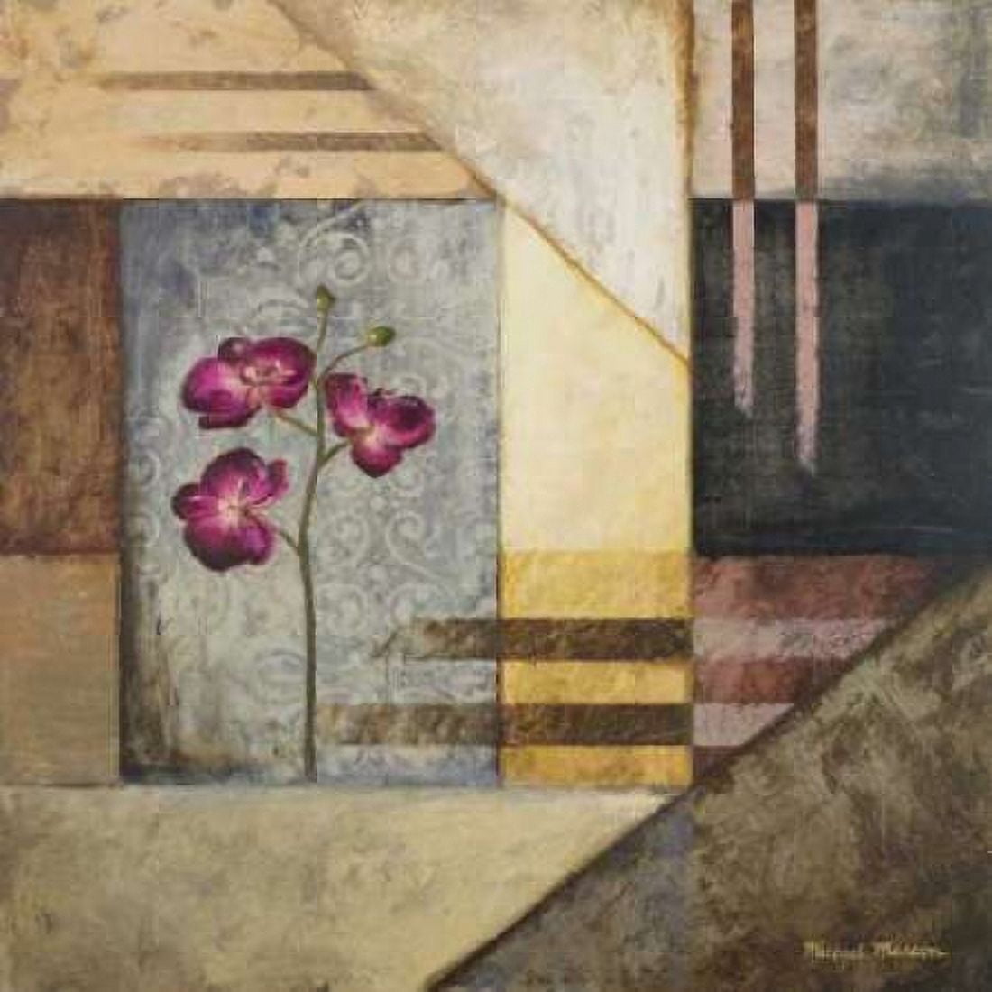 Orchids and Shapes II Canvas Art - Michael Marcon (24 x 24)