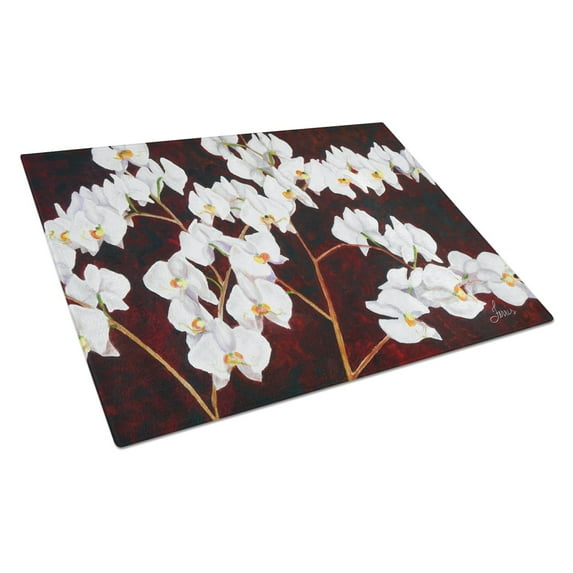 Orchids by Ferris Hotard Glass Cutting Board Large