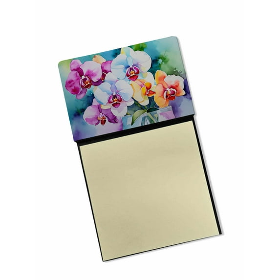 Orchids in Watercolor Sticky Note Holder 3.25 in x 5.25 in