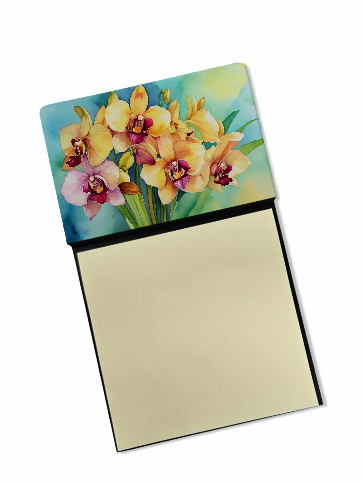 Orchids in Watercolor Sticky Note Holder 3.25 in x 5.25 in