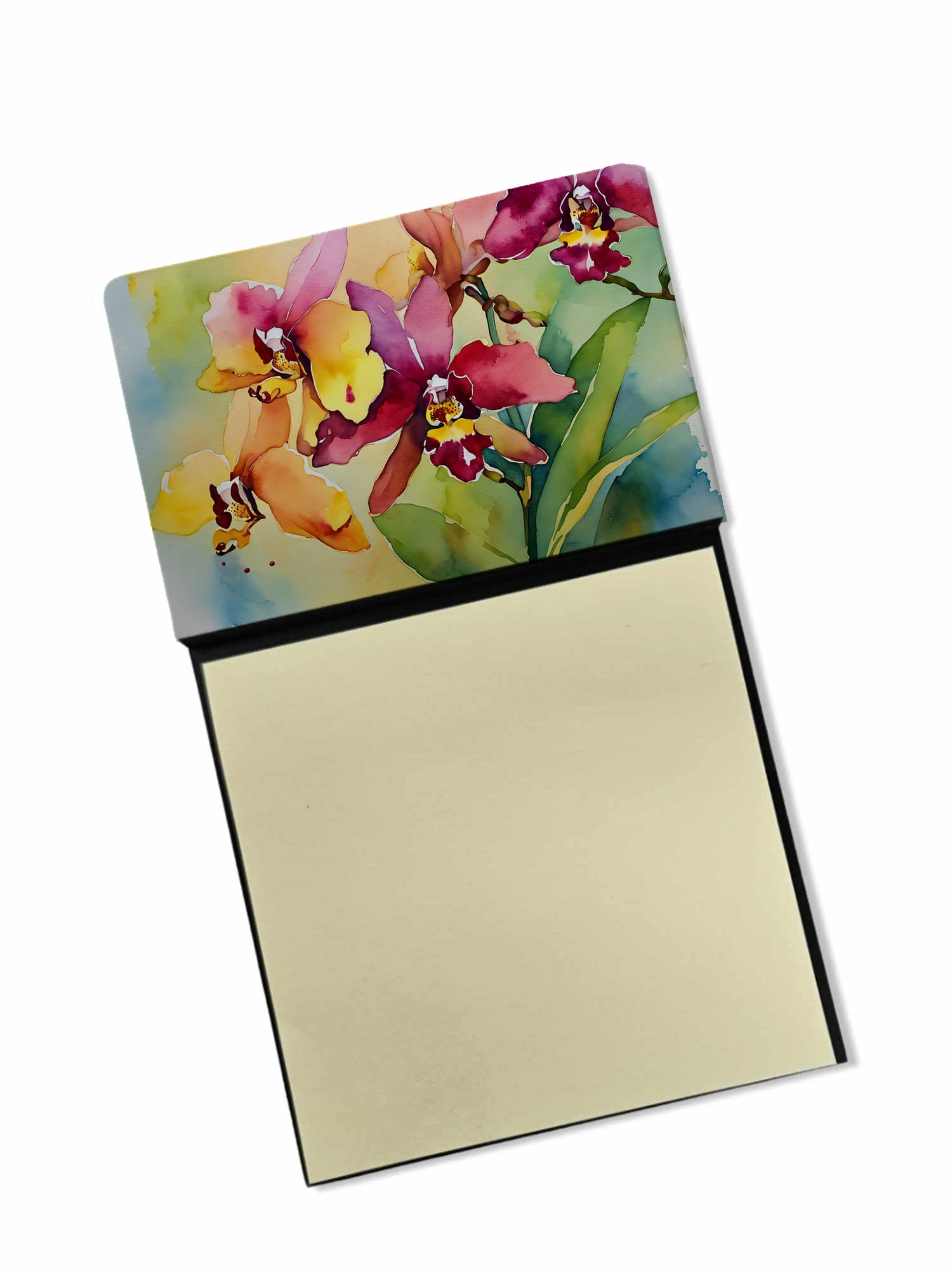 Orchids in Watercolor Sticky Note Holder 3.25 in x 5.25 in