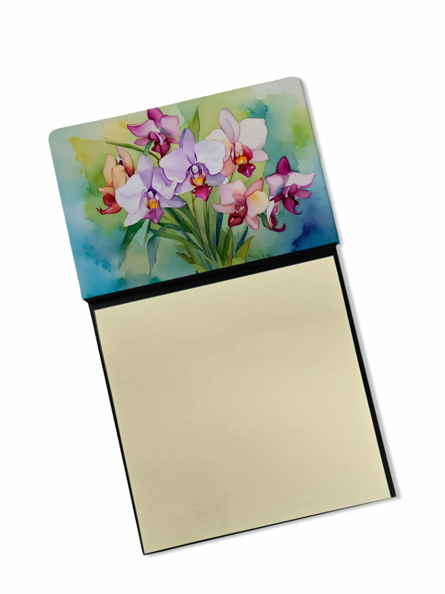 Orchids in Watercolor Sticky Note Holder 3.25 in x 5.25 in