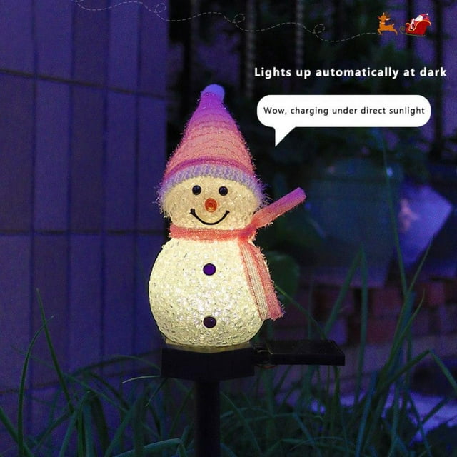 Orchip New Solar Christmas Decoration Light Snowman Shape Outdoor Garden Atmosphere Courtyard Landscape Light,#02