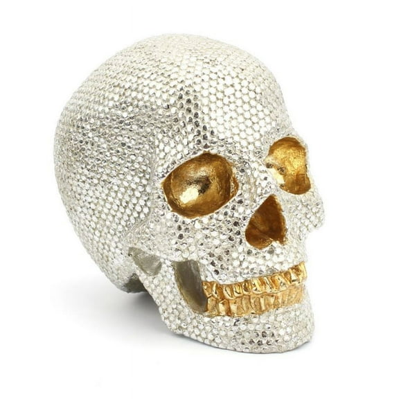 Orchip Resin Gold Silver Color Skulls Creative Home Ornaments Jewelry Suitable for Halloween Macabre Graveyard Spooky Decor Theme