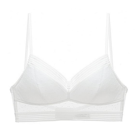 Orchip Women Lace Bra Mesh Perspective Wirefree Padded Bralette Low Back Lingerie (for 32A-42C cups)