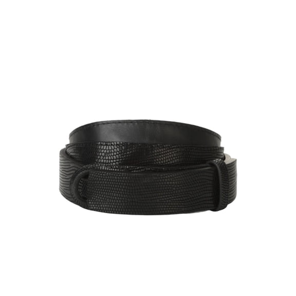 Orciani Men's Matte Finish Adjustable Raw Calf Leather Belt Black