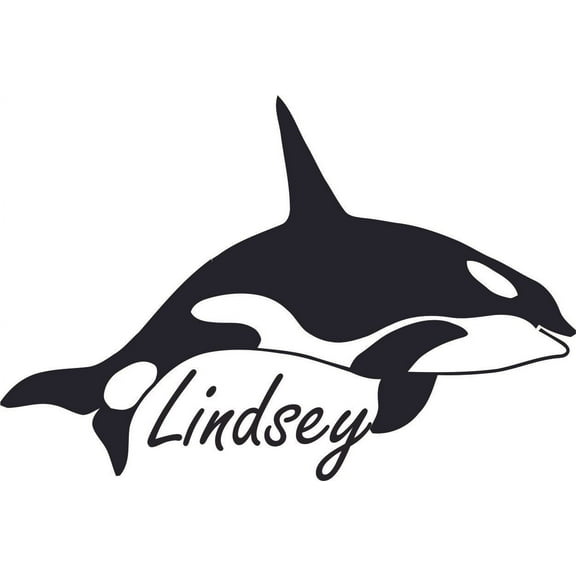 Orcinus Orca Killer Toothed Whale Customized Wall Decal - Custom Vinyl Wall Art - Personalized Name - Baby Girls Boys Kids Bedroom Wall Decal Room Decor Wall Stickers Decoration Size (12x20 inch)