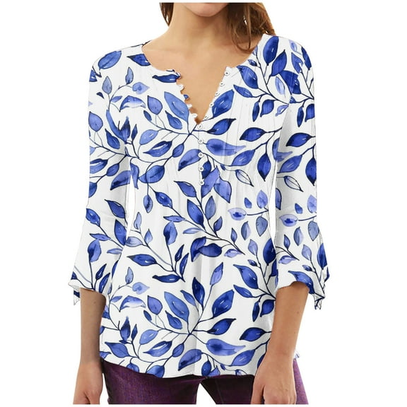 My Order BeiFu 3/4 Length Sleeve Womens Tops Shirts For Women Cotton Blend Womens Tops Trendy Plus Size Women Blouses Cotton Fall Outfits For Women 2025