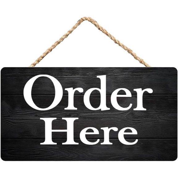 Order Here Retail Wooden Wall Hanging Sign - 12 x 8 Inch Decor for Shop Owners‘ Home Storefront
