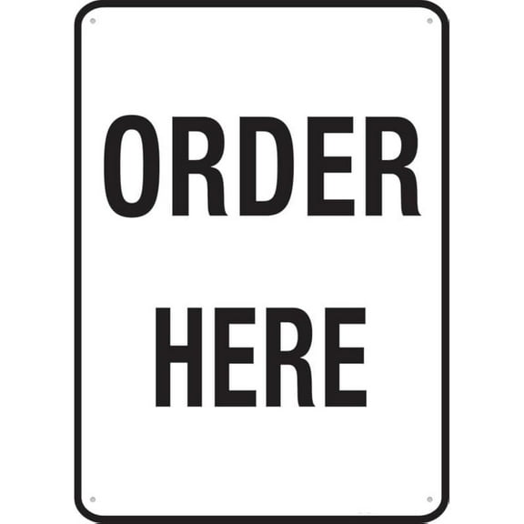 Order Here Sign Rust Free Aluminum - Uv Protected, Waterproof, Weatherproof And Fade Resistant - 4 Pre-Drilled Holes ,812 inch