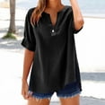 thumbnail image 1 of Where Is Linen Shirts for Women Short Plus Size Sleeve V Neck Tops Oversized Split Summer Fashion Tee Shirts Casual Shirts Loose Fit Casual Blouses Ropa Mujer Returns and Refunds, 1 of 7