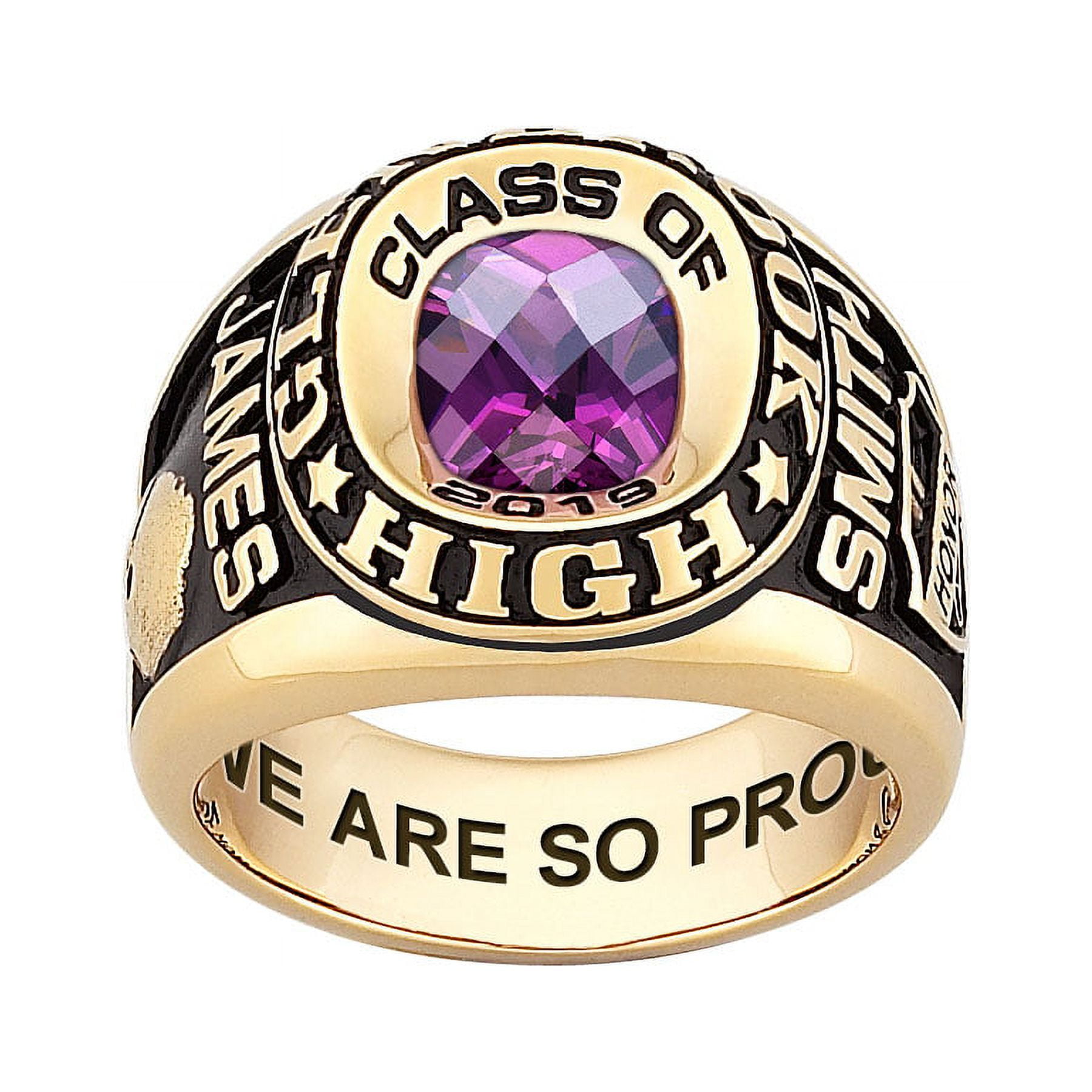 FREESTYLE CLASS RINGS Order Now for 2025 Graduation, Freestyle Checkerboard Stone Double Row Men's Birthstone Class Ring Sterling Silver, Personalized, High School or College