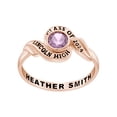 thumbnail image 1 of Order Now for 2025 Graduation, Freestyle Women's 14K Rose Gold over Sterling Swirl Bypass Round Birthstone Class Ring, Personalized, High School or College Graduation, 1 of 8