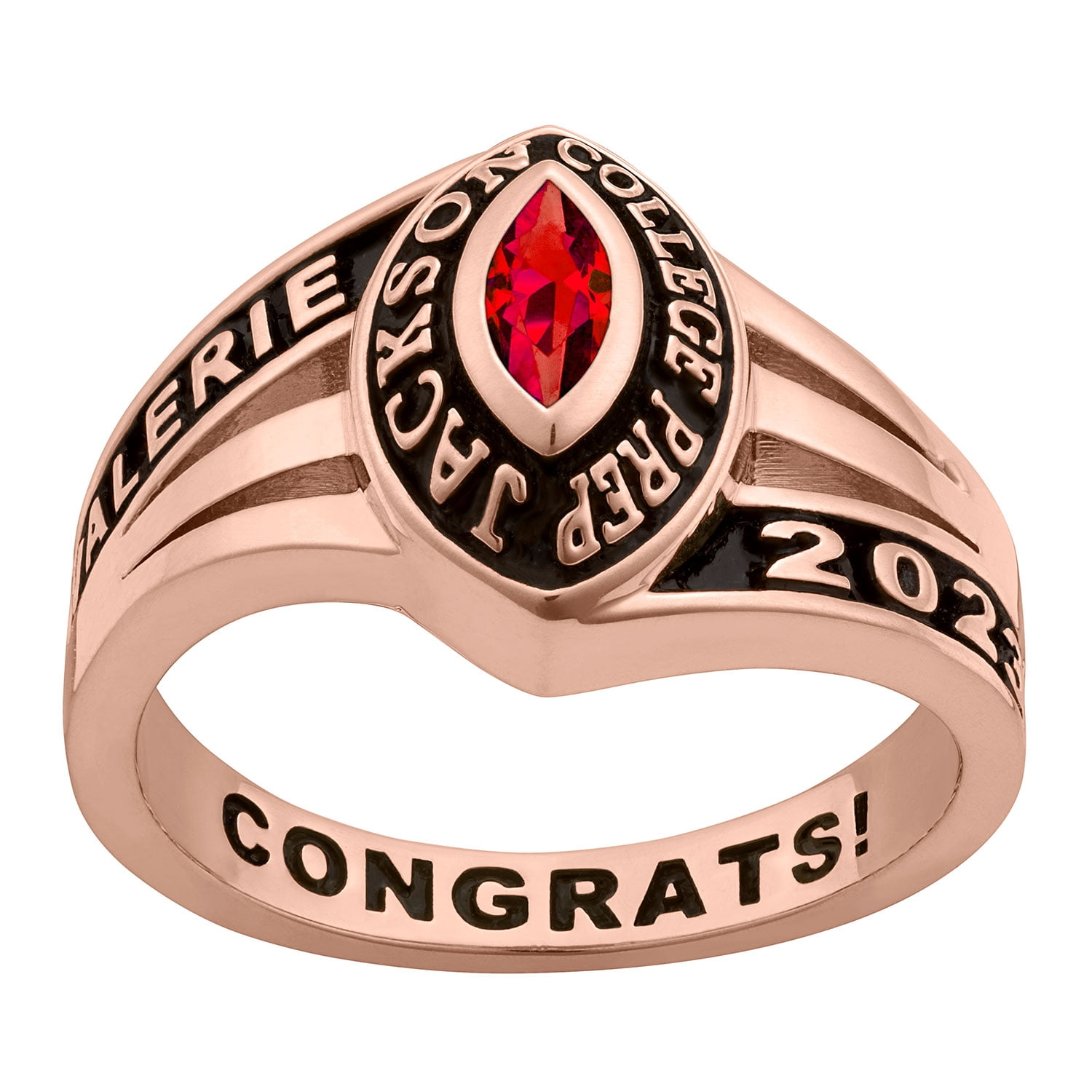 Order Now for 2025 Graduation, Freestyle Women's Silver Birthstone Classic Class Ring Sterling Silver, Personalized, High School or College Graduation