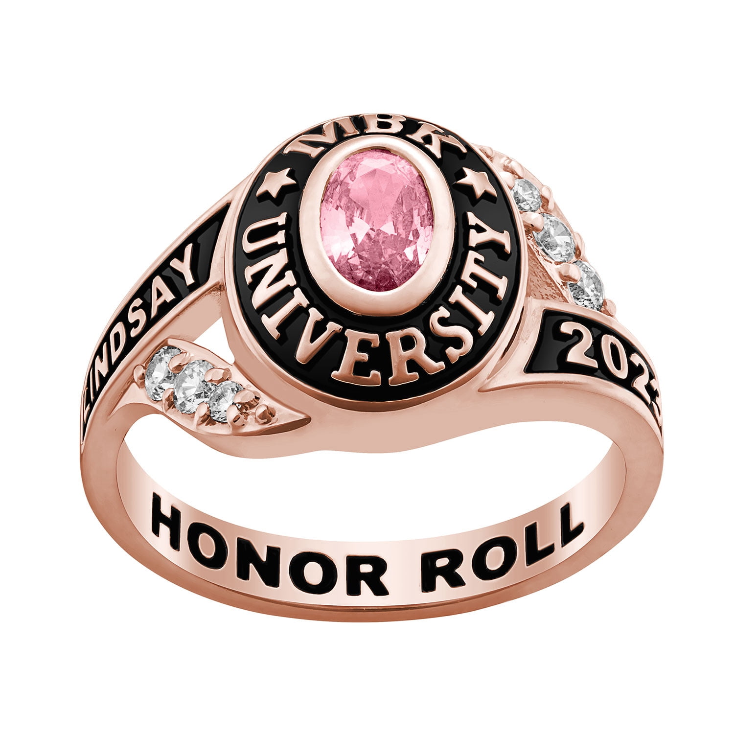 Order Now for 2025 Graduation, Freestyle Women's Silver Birthstone Classic Class Ring Sterling Silver, Personalized, High School or College Graduation