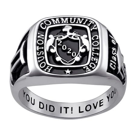 Order Now For Holiday Delivery, Freestyle Women's Crest Square Signet Ring, Personalized, High School or College Graduation