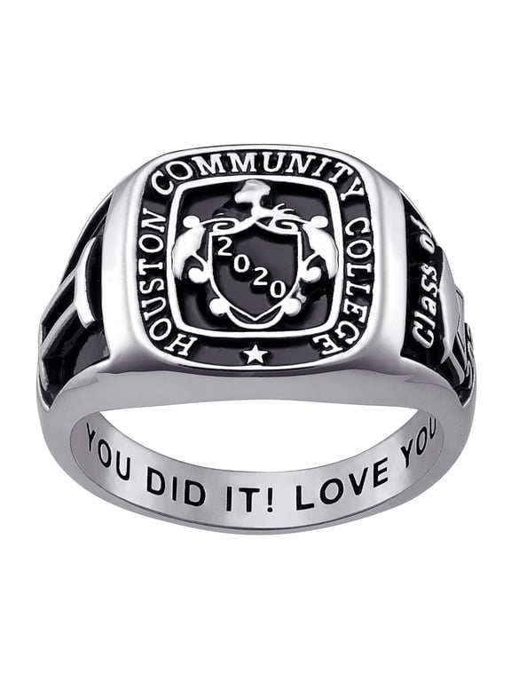 Order Now For Holiday Delivery, Freestyle Women's Crest Square Signet Ring, Personalized, High School or College Graduation