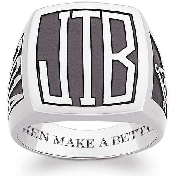 Order Now For Holiday Delivery, Order Now for Graduation, Freestyle Personalized Men's Rectangular Initial Signet Ring Celebrium, Personalized, High School or College Graduation