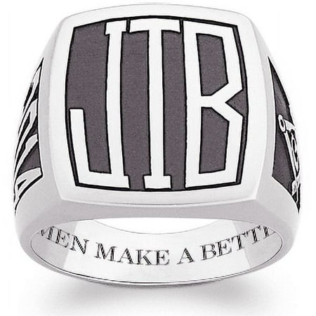 Order Now For Holiday Delivery, Order Now for Graduation, Freestyle Personalized Men's Rectangular Initial Signet Ring Celebrium, Personalized, High School or College Graduation