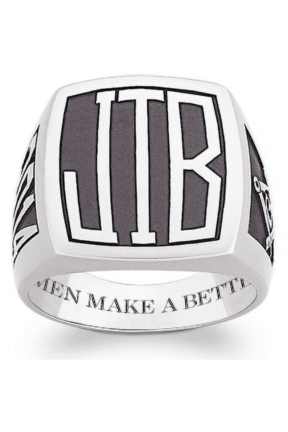 Order Now For Holiday Delivery, Order Now for Graduation, Freestyle Personalized Men's Rectangular Initial Signet Ring Celebrium, Personalized, High School or College Graduation