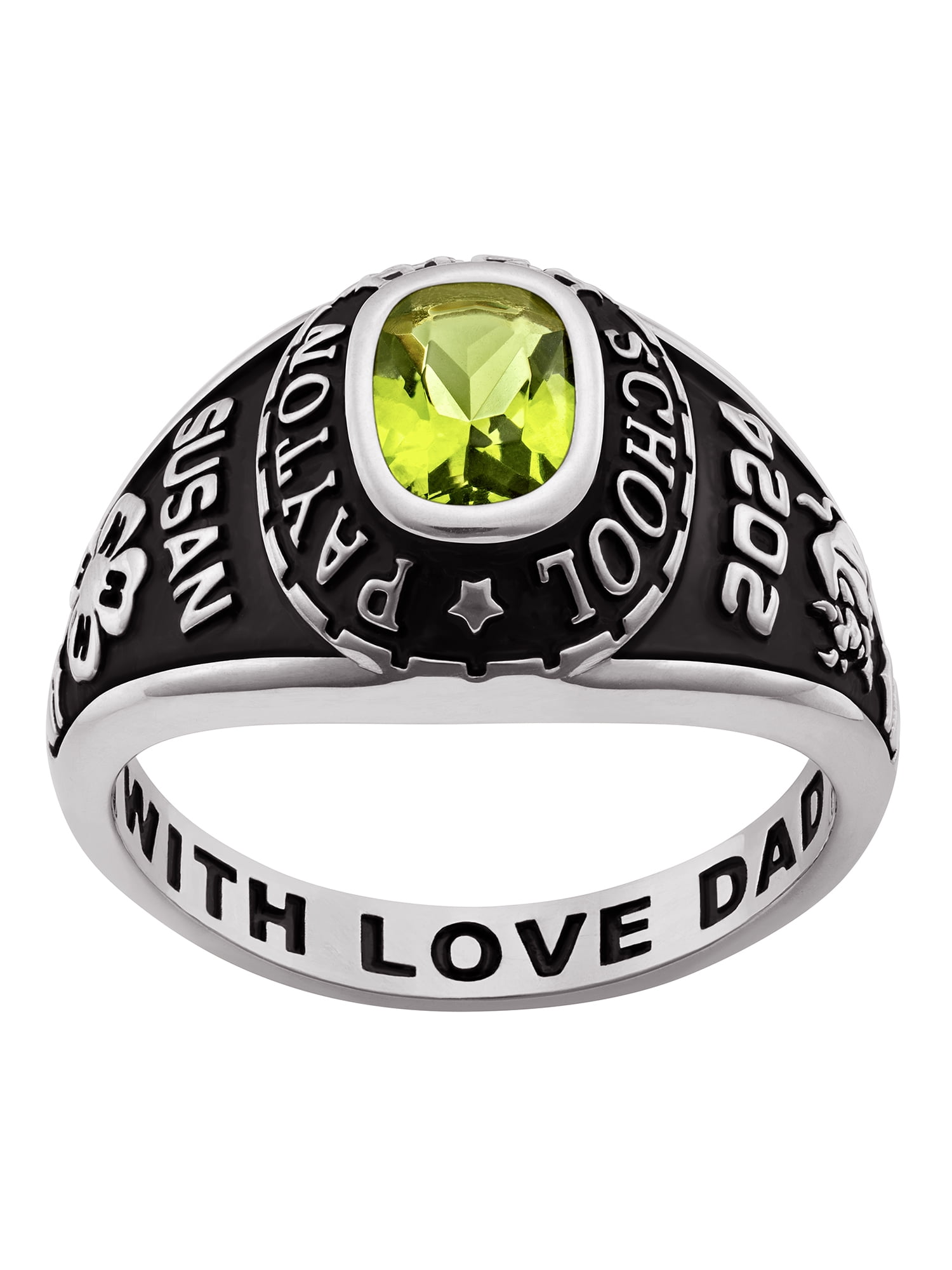 Order Now for 2025 Graduation, Freestyle 10K White Gold Women's Classic Petite Birthstone Class Ring, Personalized, High School or College Graduation