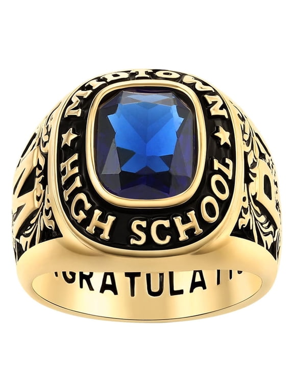 Order Now for 2025 Graduation, Freestyle Class Gold Plated Birthstone Class Ring, 8 x 10mm, Celebrium