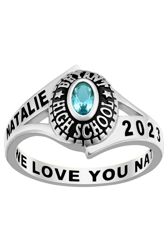 Order Now for 2025 Graduation, Freestyle Class Rings Customized Multicolor Class Rings, Sterling Silver Platinium
